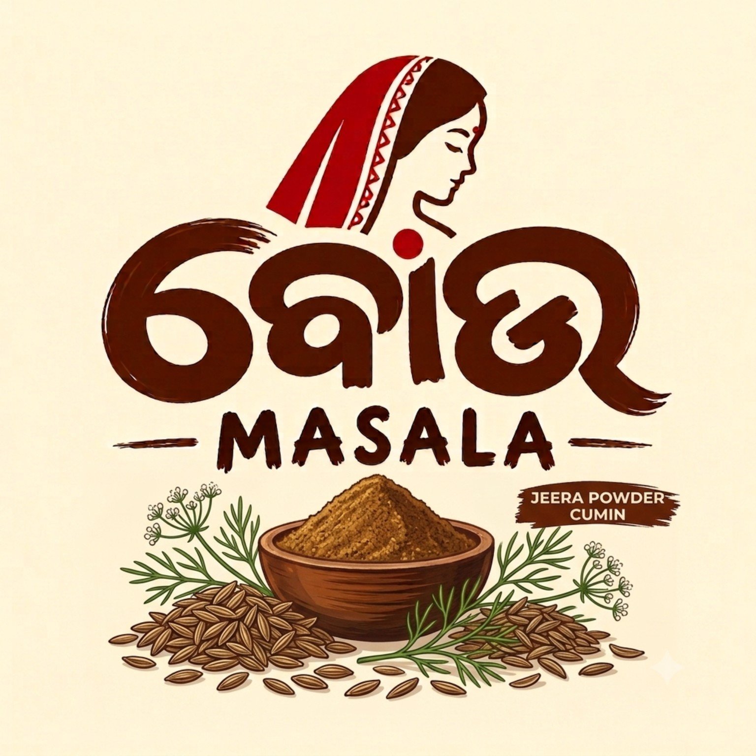 Bou Masala jeera powder artwork with cumin seeds